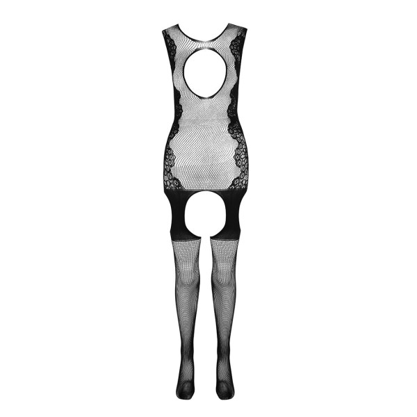 Ажурный бодистокинг с чулками Passion BS082 black, Passion (Польша) - IntimLand