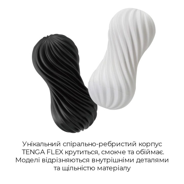 Мастурбатор Tenga Flex Silky White с изменяемой интенсивностью, можно скручивать, Tenga (Япония) - IntimLand