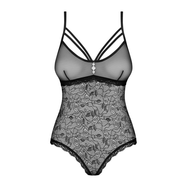 Кружевное боди с доступом Obsessive 818-TED-1 teddy XS/S, черное