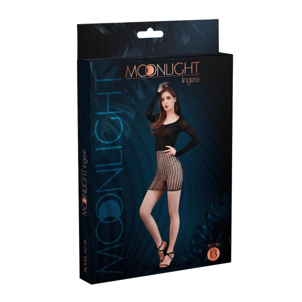Эротическое платье Moonlight Model 13 XS-L Black, длинный рукав, Moonlight (Испания) - IntimLand