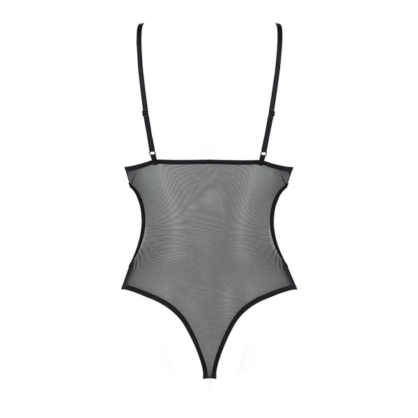 Боди с ажурным лифом Passion CHRISTA BODY L/XL, black, Passion (Польша) - IntimLand