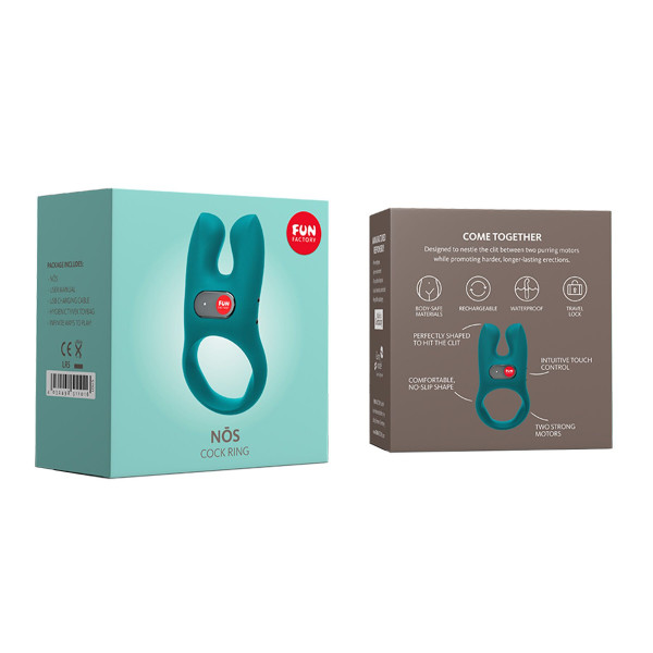 Эрекционное виброкольцо с двойной стимуляцией клитора Fun Factory NŌS deep sea blue, 2 мотора, Fun Factory (Германия) - IntimLand