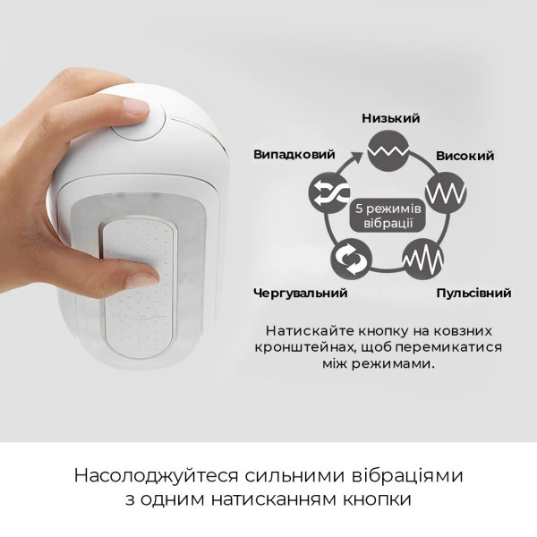 Вибромастурбатор Tenga Flip Zero Electronic Vibration White, изменяемая интенсивность, раскладной, Tenga (Япония) - IntimLand