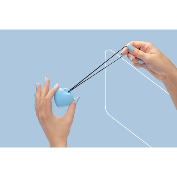 Мини-вибратор «Сердечко» FairyGasm PleasureStone blue, 9 режимов, на шнурке, FairyGasm (Польща) - IntimLand