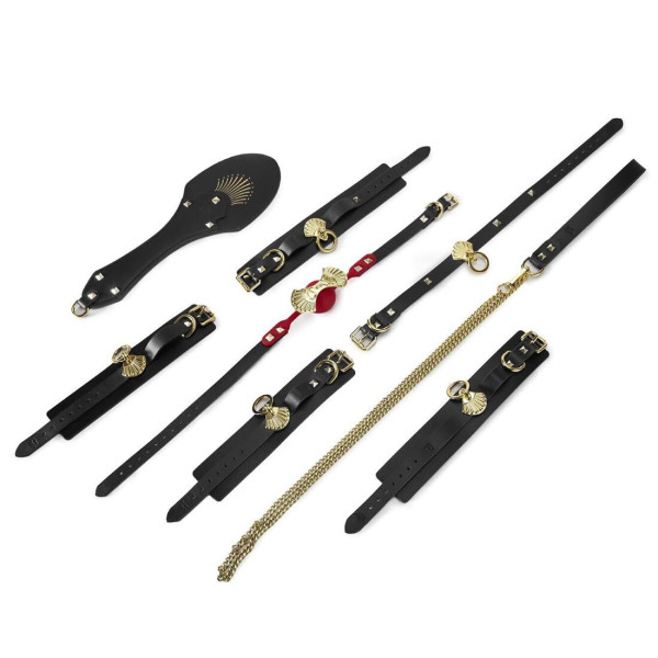 Роскошный набор для BDSM Zalo Bondage Play Kit, 10 аксессуаров в кейсе, кожа, кристалл Swarovski, Zalo (США) - IntimLand