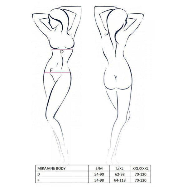 Ажурное боди Passion AZALIA BODY L/XL, black, Passion (Польша) - IntimLand