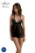 Пеньюар Passion KERRIA CHEMISE black, S/M, кружевной верх, трусики в комплекте, Passion (Польша) - IntimLand