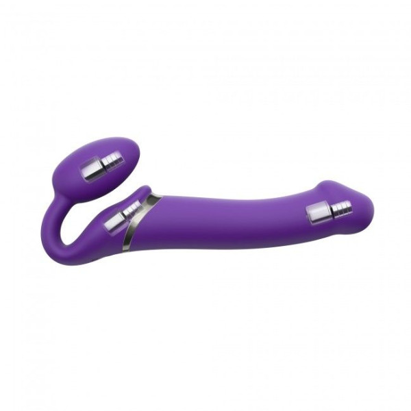 Безремневой страпон с вибрацией Strap-On-Me Vibrating Violet XL, диам. 4,7см, пульт ДУ, регулируемый, Strap-On-Me (Франция) - IntimLand
