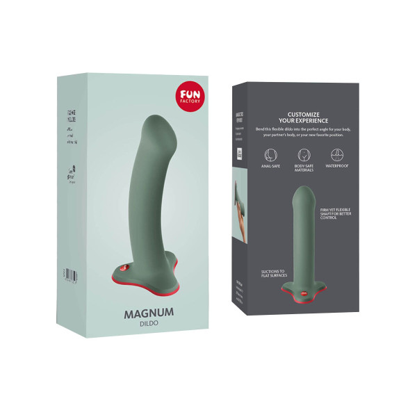 Фаллоимитатор Fun Factory MAGNUM, оливковый, очень гибкий, длина 18,3 см, диаметр 3,7 см, Fun Factory (Германия) - IntimLand