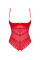 Боди с доступом Obsessive Ingridia crotchless teddy XL/2XL, красное, открытая грудь, Obsessive (Польща) - IntimLand