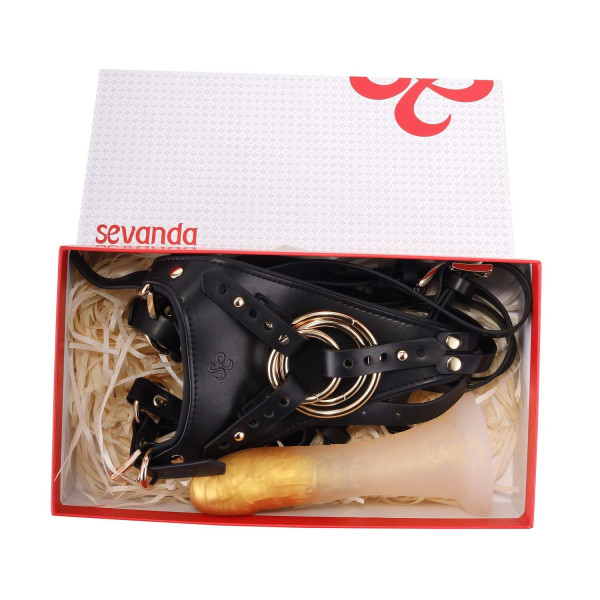 Страпон LOCKINK SEVANDA Queen Sheba Strapon - Golden Dildo, LOCKINK (Китай) - IntimLand