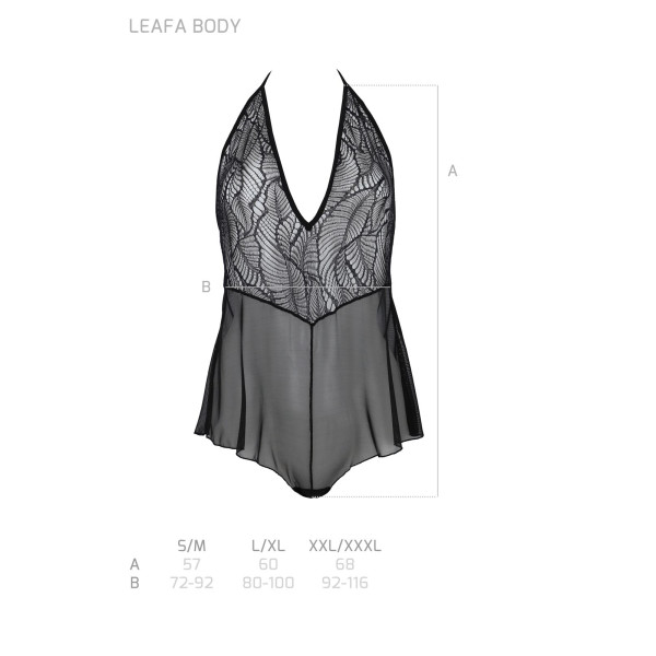 Боди Passion LEAFA BODY black L/XL - ECO Passion, Passion (Польша) - IntimLand