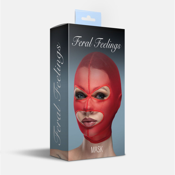 Маска сетка с открытым ртом и глазами Feral Feelings - Mask Red, Feral Feelings (Украина) - IntimLand