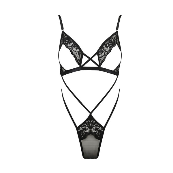 Боди-монокини с открытой грудью Passion DIABOLINA BODY S/M, black, Passion (Польша) - IntimLand