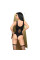 Боди Penthouse Hotter Than Hell S/L Black, непрозрачное, вырезы, декольте, имитация шнуровки, чулки, Penthouse (Германия) - IntimLand