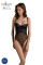 Боди Passion KERRIA BODY black, L/XL, с высокими вырезами и верхом балконет, Passion (Польша) - IntimLand