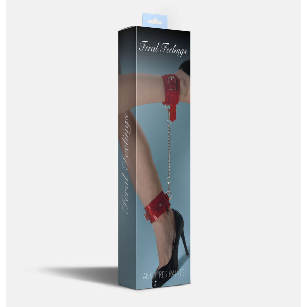 Поножи Feral Feelings - Ankle Restraints Red Trasparent, Feral Feelings (Украина) - IntimLand