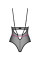 Боди Obsessive Novenes teddy, M/L, прозрачное, чашки на косточках, декор в виде лент, Obsessive (Польща) - IntimLand