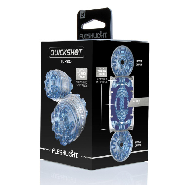 Мастурбатор Fleshlight Quickshot Turbo Blue Ice, компактный, отлично для пар и минета, Fleshlight (США) - IntimLand