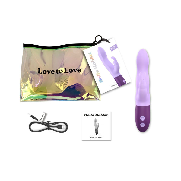 Вибратор-кролик Love To Love Hello Rabbit Violet с гибким стволом и стимуляцией точки G, 2 мотора, Love To Love (Франция) - IntimLand