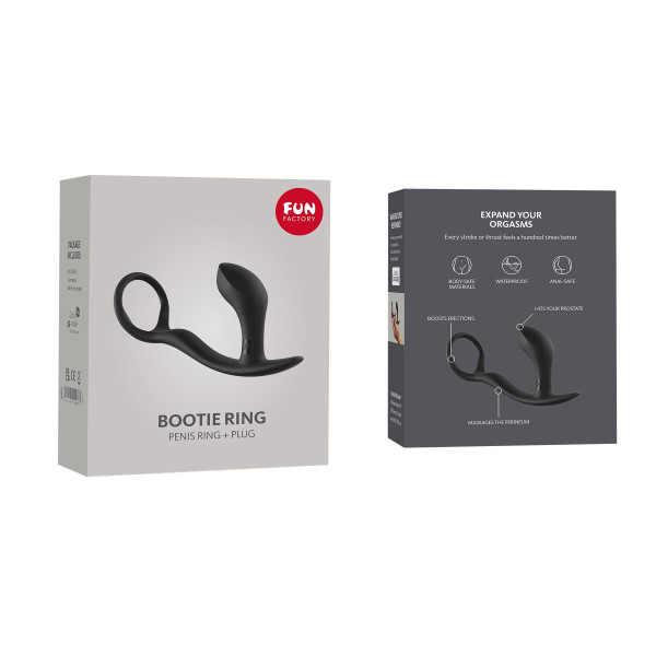 Анальная пробка с эрекционным кольцом Fun Factory BOOTIE RING slate, Fun Factory (Германия) - IntimLand