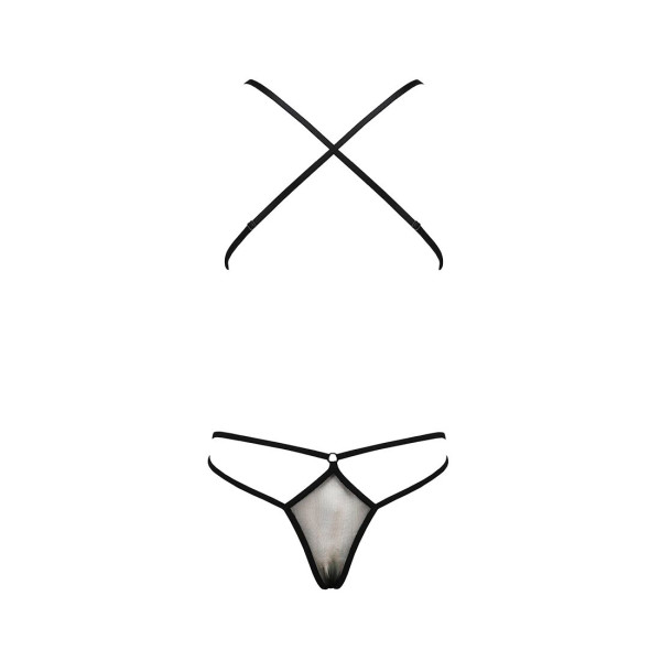 Боди монокини с декольте Passion ERZA BODY S/M, black, Passion (Польша) - IntimLand