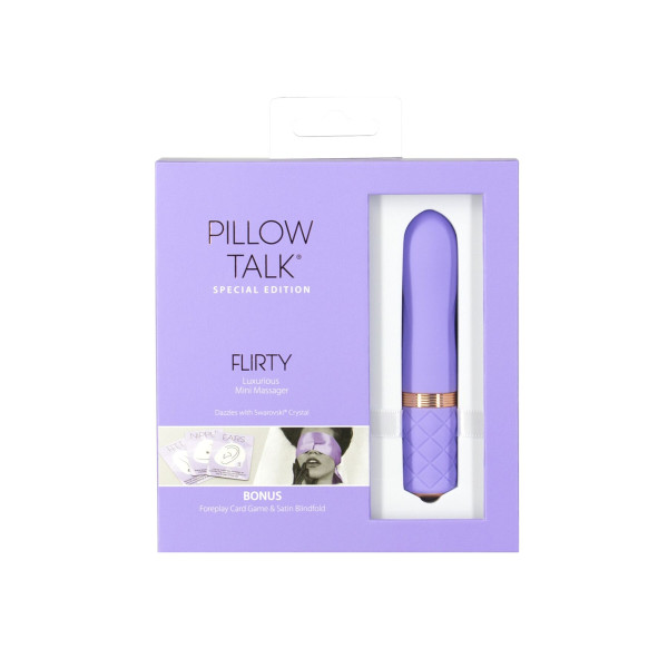 Роскошный вибратор Pillow Talk Flirty Purple Special Edition, Сваровски, повязка на глаза+игра, Pillow Talk (Канада) - IntimLand