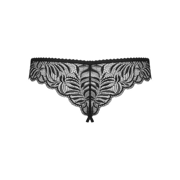 Кружевные танга с доступом Obsessive Contica crothchles thong S/M, черные, Obsessive (Польща) - IntimLand