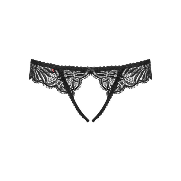 Кружевные танга с доступом Obsessive Contica crothchles thong S/M, черные, Obsessive (Польща) - IntimLand