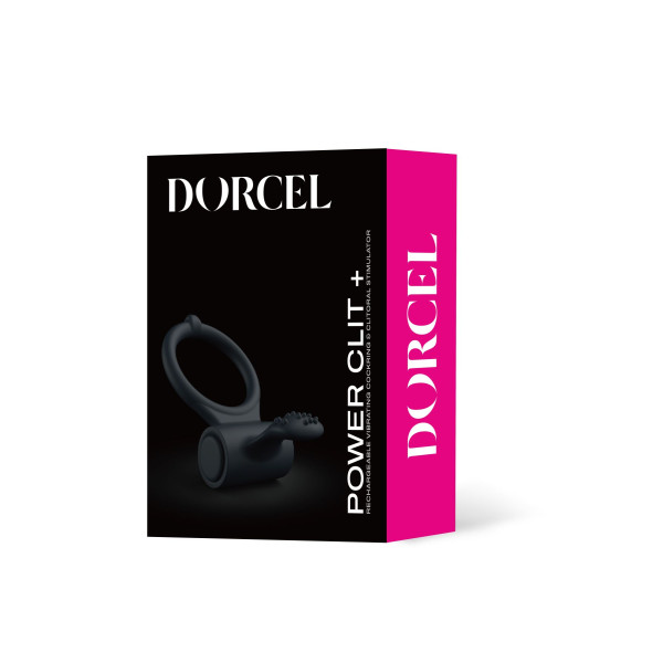 Эрекционное кольцо Dorcel Power Clit Plus с вибрацией, перезаряжаемое, с язычком со щеточкой, Dorcel (Франція) - IntimLand