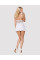 Сатиновый пеньюар с кружевом Obsessive 810-BAB-2 babydoll & thong S/M, белый, пеньюар, танга, Obsessive (Польща) - IntimLand
