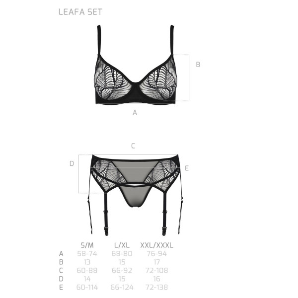 Комплект Passion LEAFA SET black S/M - ECO Passion, Passion (Польша) - IntimLand