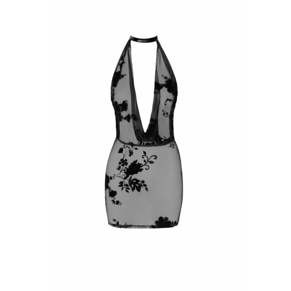 Платье Noir Handmade F313 Mythos mini flocked mesh dress with jewelry rhinestone chain - XXL, Noir Handmade (Польща) - IntimLand