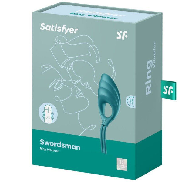 Эрекционное виброкольцо лассо Satisfyer Swordsman Green, крепкая фиксация, 10 режимов, мощный мотор, Satisfyer (Германия) - IntimLand