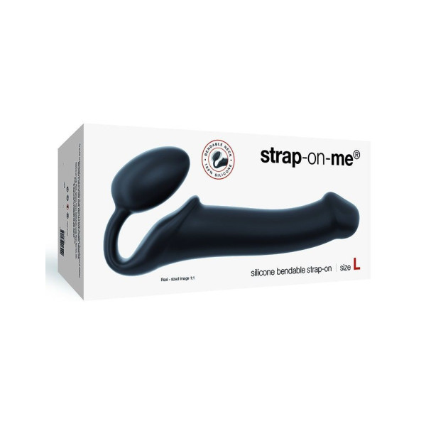 Безремневой страпон Strap-On-Me Black XL, полностью регулируемый, диаметр 4,5см, Strap-On-Me (Франция) - IntimLand