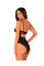 Прозрачное боди Obsessive Selinne teddy XS/S Black, мелкая сетка, двойные бретели, Obsessive (Польща) - IntimLand