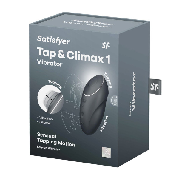 Вибростимулятор-пульсатор Satisfyer Tap & Climax 1 Grey, эффект постукивания пальцем, 2 мотора, Satisfyer (Германия) - IntimLand