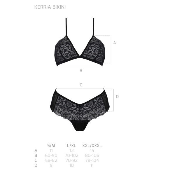 Комплект Passion KERRIA BIKINI black, L/XL, бралетт и трусики-бикини, Passion (Польша) - IntimLand