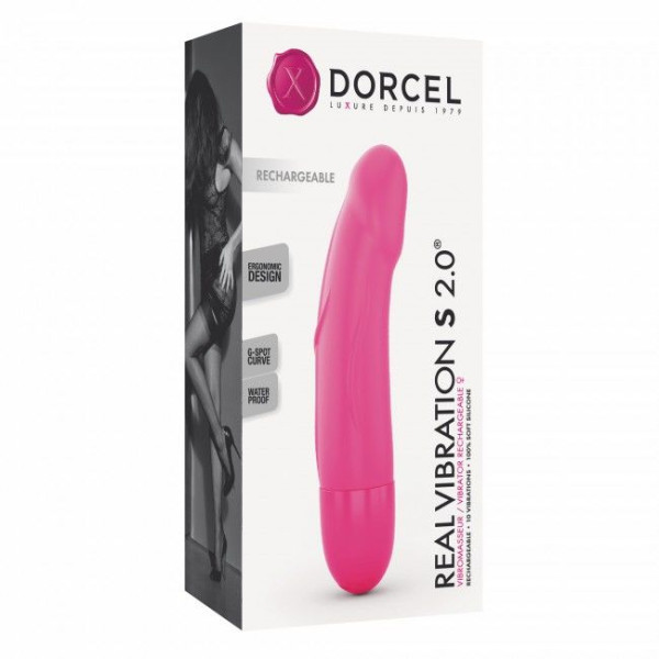 Вибратор Dorcel Real Vibration S Magenta 2.0, диам 3,7см, перезаряжаемый, для точки G, Dorcel (Франция) - IntimLand