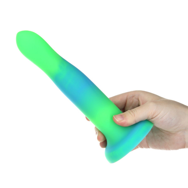 Светящийся в темноте фаллоимитатор ADDICTION Rave 8″ Glow in the Dark Dildo Blue Green, 20,3 см, ADDICTION (Канада) - IntimLand