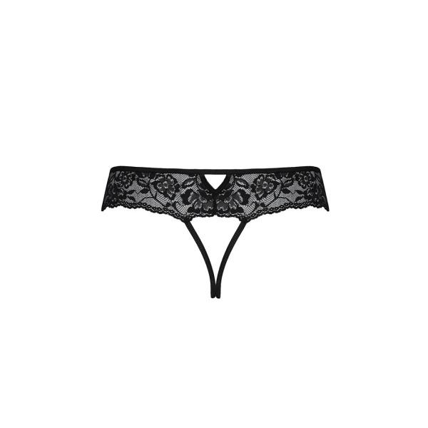 Кружевные стринги с доступом Passion SENIA THONG L/XL, black, Passion (Польша) - IntimLand