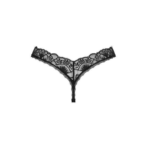 Кружевные стринги Obsessive Donna Dream thong XS/S Black, низкая посадка, Obsessive (Польща) - IntimLand