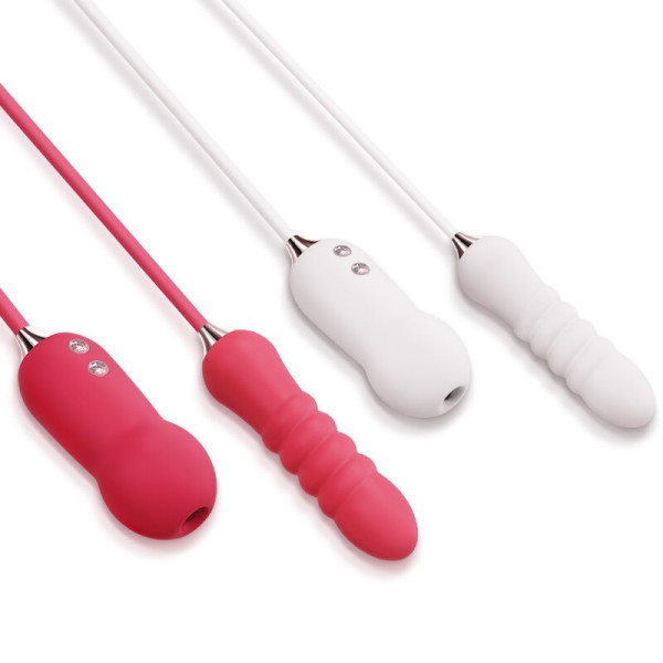 Пульсатор с вакуумным стимулятором KISTOY Cathy White на гибкой сцепке, KISSTOY (Китай) - IntimLand