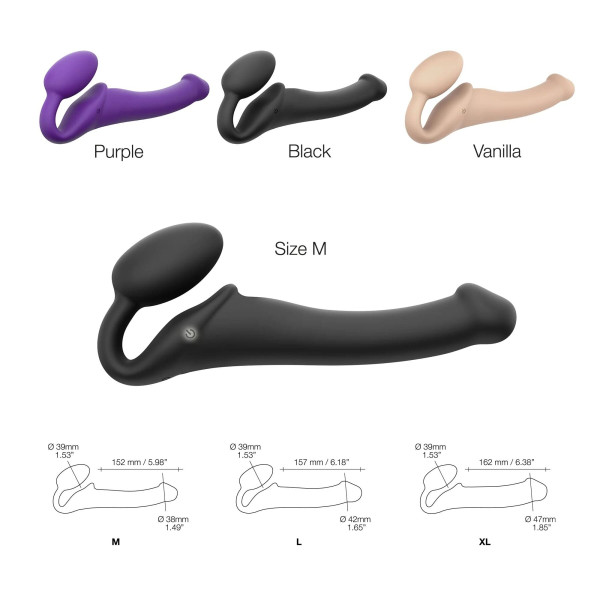 Безремневой страпон с вибрацией Strap-On-Me Vibrating Violet XL, диам. 4,7см, пульт ДУ, регулируемый, Strap-On-Me (Франция) - IntimLand