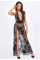 Платье Noir Handmade F312 Divinity long flocked mesh dress with open back - XXL, Noir Handmade (Польща) - IntimLand
