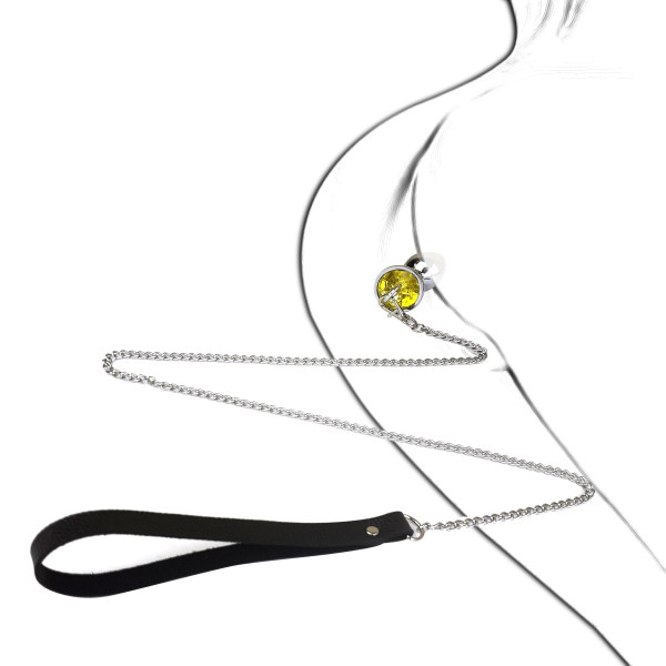 Металлическая анальная пробка Art of Sex Metal Anal Plug with Leash size L с поводком, Art of Sex (Украина) - IntimLand