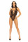 Leg Avenue Net and lace halter bodysuit OS Black