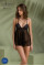 Пеньюар Passion KERRIA CHEMISE black, S/M, кружевной верх, трусики в комплекте, Passion (Польша) - IntimLand