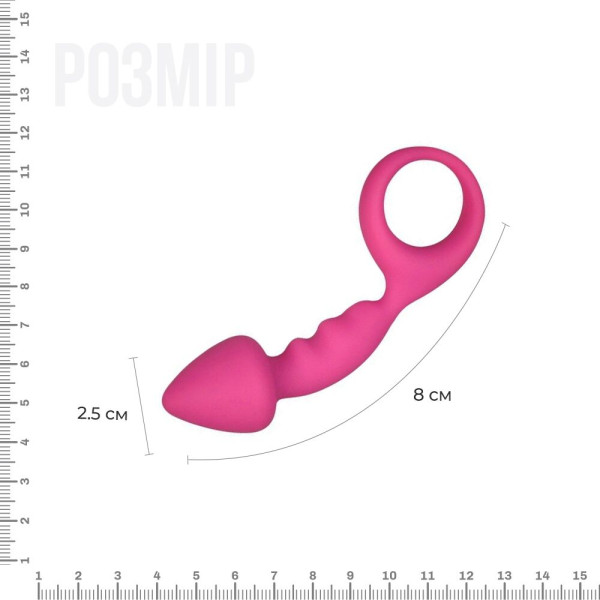 Анальная пробка Adrien Lastic Budy Pink со стимулирующей ножкой, макс. диаметр 2,5см, Adrien Lastic (Іспанія) - IntimLand