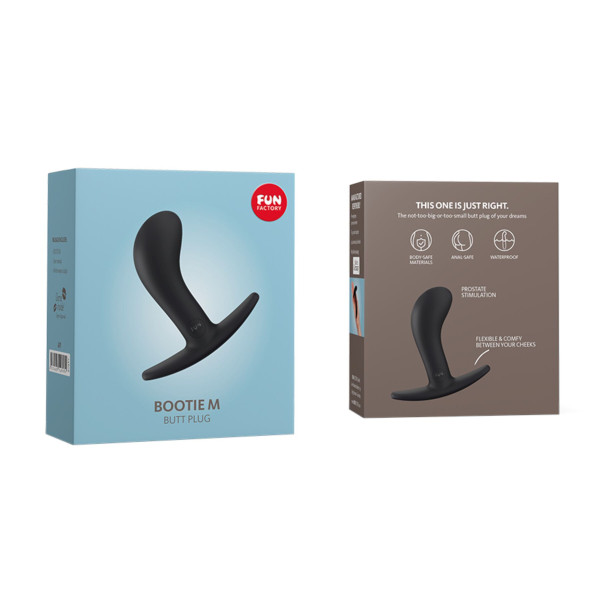 Анальная пробка Fun Factory BOOTIE M, черная, диаметр 3,3 см, тонкий ограничитель, Fun Factory (Германия) - IntimLand